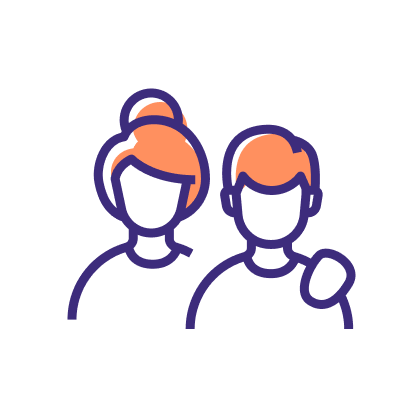 icon: person with supportive arm on another person's shoulder