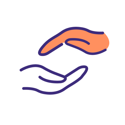 icon: hands of different colors getting ready to join
